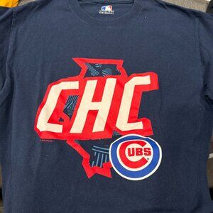 Chicago Cubs Navy Tshirt Small - Authentic